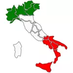 מפת איטליה עם אזורים וקטור תמונה