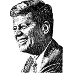 Dessin vectoriel de portrait Président J. F. Kennedy