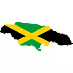 Mapa de Jamaica con bandera