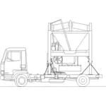 Vetor desenho do caminhão do misturador de areia