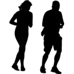 Jogging paar Silhouette
