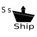 S pour l'image vectorielle de navire