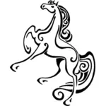 Векторное изображение стилизованной прыжки лошади на белом фоне