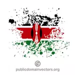 Флаг Кении внутри чернил брызги форму