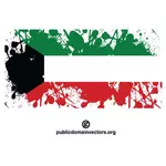 Bendera Kuwait dengan tinta hujan rintik-rintik