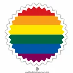 Klister märke med HBT-flagga