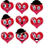 Conjunto de emoticons de amor