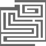 Imagini în tonuri de gri de un labirint scurt