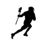 LaCrosse pemain vektor silhouette
