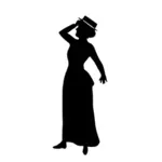 Donna con silhouette cappello
