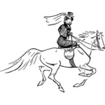 Dame à cheval illustration