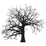 Bezlistý strom silueta vektor