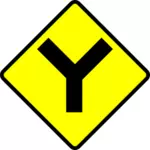 Y-dopravní značka pozor vektorové ilustrace