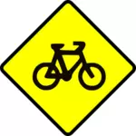 Bisiklet uyarı işareti vektör görüntü