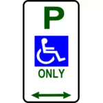 Parkplätze für Behinderte Verkehr Roadsign-Vektor-Bild