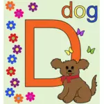 Letra D com um cão