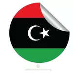 Libyens flagga rund klistermärke