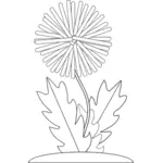 Векторный рисунок цветок одуванчика цвет книги