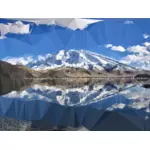 Mountain lake reflektion-låg poly