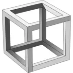 ग्रेस्केल वेक्टर क्लिप कला में एम सी Eschers असंभव घन