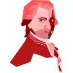 Mozart vektör çizim portresi