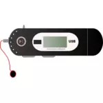 MP3 плеер с наушники векторные картинки