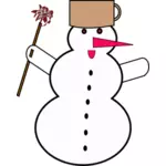 Снеговик с розовым носом векторное изображение