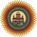 Graphiques vectoriels du chakra de couleur d'un bâtiment
