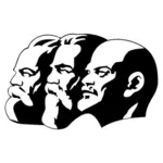Grafika wektorowa portret Karola Marksa, Engelsa i Lenina