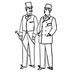 Kreslení dvou pánů nosí obleky