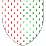 Scut cu roşu şi verde Crăciun heraldica vector illustration