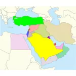 Векторная графика карты Ближнего Востока