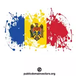 Flaga Mołdawii wewnątrz odprysków farby