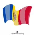 몰도바 국기를 흔들고 있는 모습