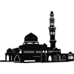 Grafika wektorowa biało-czarna sylwetka szeroki Meczet