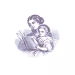 Mère de lecture pour sa fille