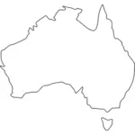 Australian kartan ääriviiva vektori kuva