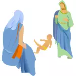 Image clipart vectoriel d'interprétation de la scène de la Nativité
