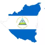 نيكاراغوا الخريطة والعلم