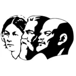 Карла Маркса и Владимира Ильича Ленина портрет векторные картинки