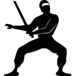 Ninja z mieczem wektorowa