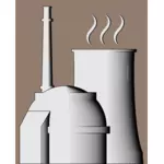 Planta de energía nuclear simple ilustración