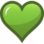 Grüne Herz mit dicken braunen Rand Vektorgrafiken