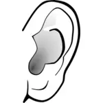 Graustufenbild des Ohres