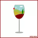 Uzun şarap cam resim