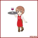 Servitør med vin