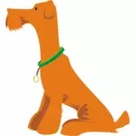 Оранжевый собака, сидящая