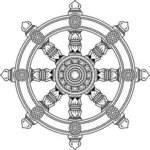 Roda do dharma ornamentado