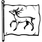 Oskenonton s jelenem v černé a bílé vektorové kreslení