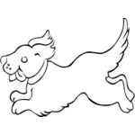 ハッピー ランニング子犬ベクトル画像